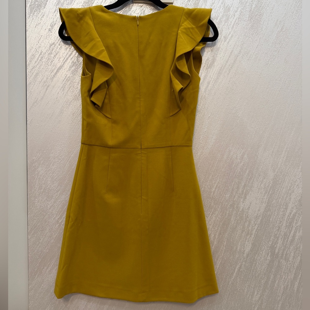 French Connection Mustard Ruffle Mini Dress - Picture 3 of 3